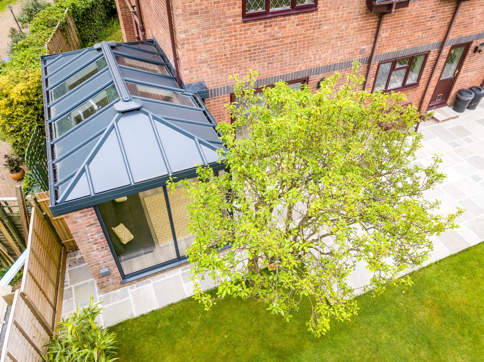 glass conservatory roof aerial