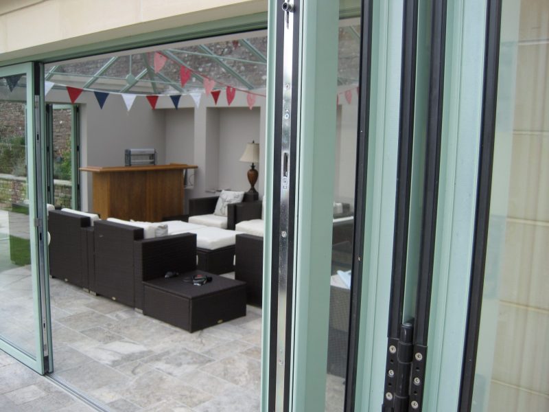 dark grey bi fold doors
