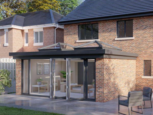 Two Wall Double Skylight Bifold Door