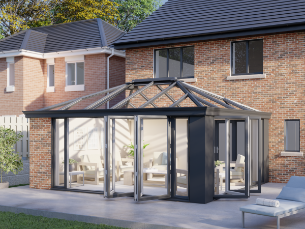 One Wall Glass Roof Bifold Door