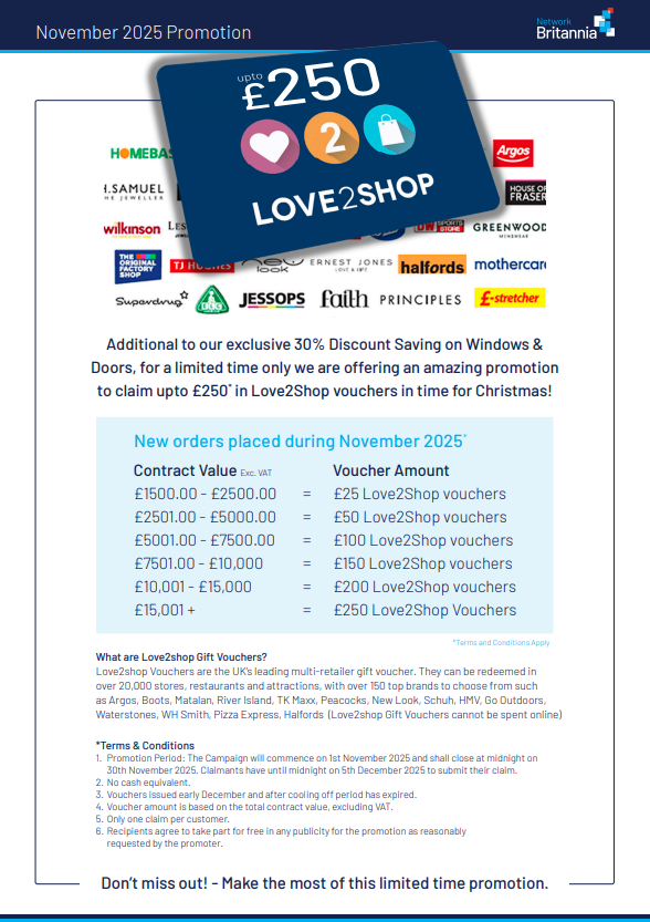 Claim up to £250* in Love2Shop Vouchers in time for Christmas